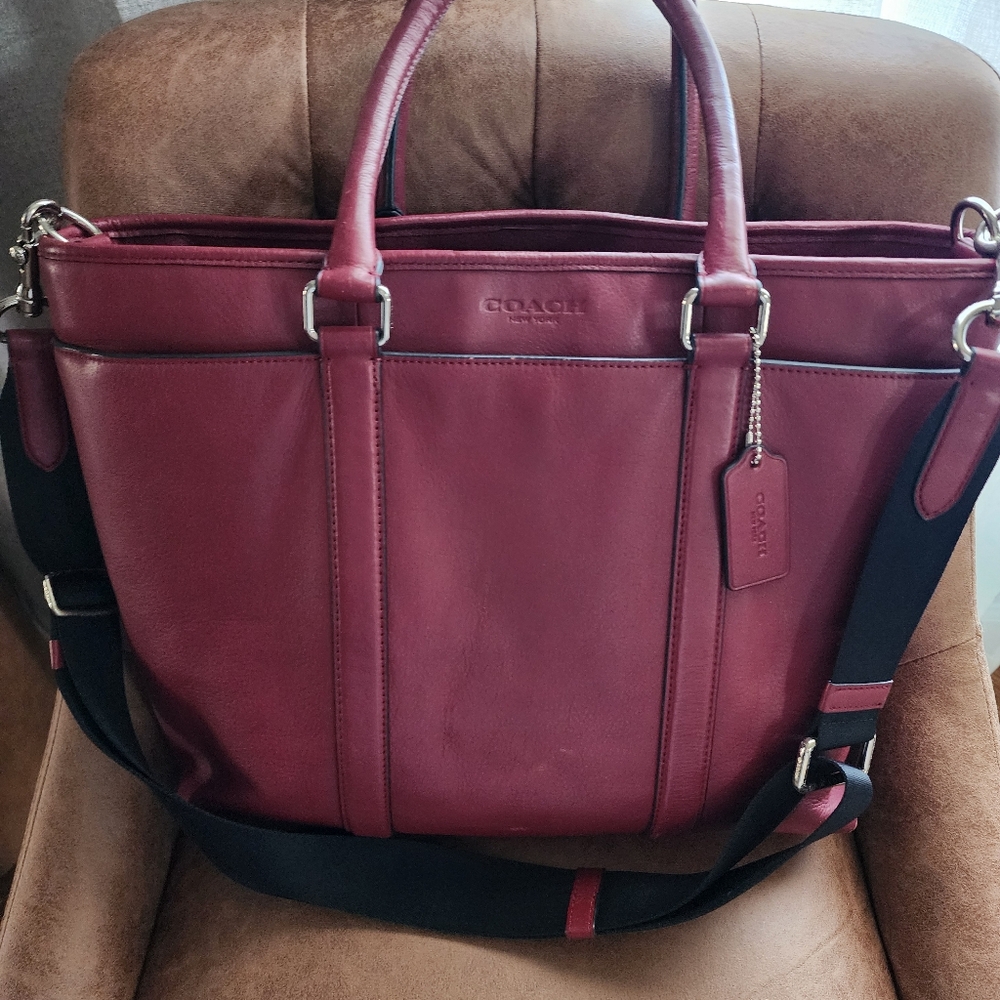 Coach red Leather Bag work tote